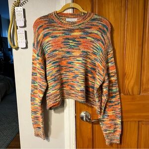Cute Rowen Multicolor Knit Drop Shoulder Sweater Super Soft